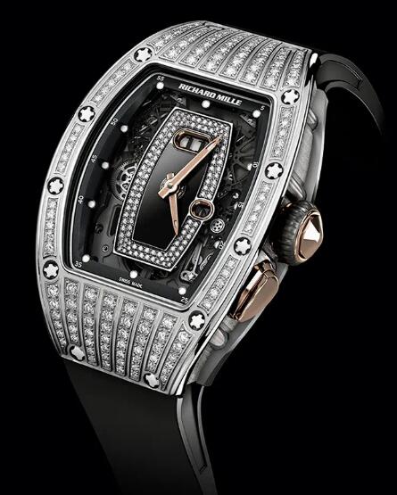 Review Richard Mille Replica Watch RM 037 Automatic White Gold Black Rubber